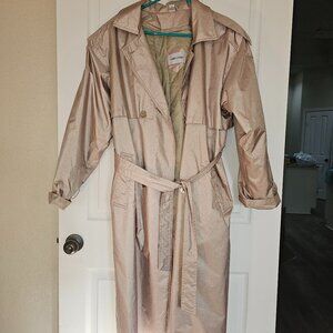 Cabin Creek Metallic Tan/Beige Full Length Coat Size US 12